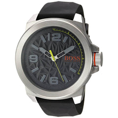 Hugo Boss Men's Quartz Watch - Grey Dial Black Silicone Rubber Strap | 1513354