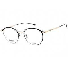 Hugo Boss Unisex Eyeglasses - Black/Gold Round Shape Titanium Frame | 1068/F 0I46 00