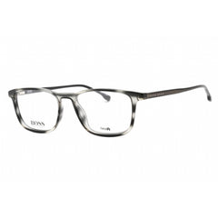 Hugo Boss Unisex Eyeglasses - Clear Lens Grey Horn Plastic Round Frame | 1050 2W8