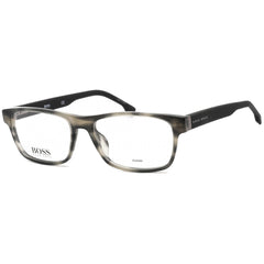 Hugo Boss Unisex Eyeglasses - Grey Horn and Black Rectangular Shape Frame | 1041 2W8