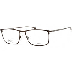 Hugo Boss Unisex Eyeglasses - Matte Brown/Silver Titanium Frame | BOSS 0976 04IN 00