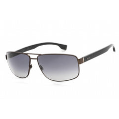Hugo Boss Unisex Sunglasses - Matte Grey/Black Metal Rectangular Frame | 1035/S RIW/9O