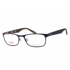Hugo Men's Eyeglasses - Blue Grey Stainless Steel Rectangular Frame | HG 0209 04NZ 00