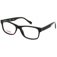 Hugo Men's Eyeglasses - Clear Lens Black Acetate Rectangular Frame | HG 0084 0807 00