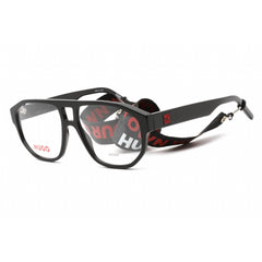 Hugo Men's Eyeglasses - Clear Lens Black Acetate Square Shape Frame | HG 1221 0807 00