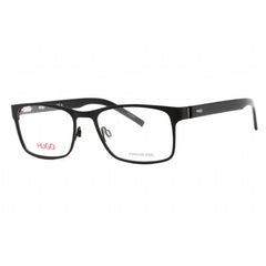 Hugo Men's Eyeglasses - Full Rim Matte Black Metal Rectangular Frame | HG 1015 0003 00