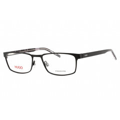 Hugo Men's Eyeglasses - Full Rim Matte Black Metal Rectangular Frame | HG 1075 0003 00