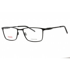 Hugo Men's Eyeglasses - Full Rim Matte Black Metal Rectangular Frame | HG 1104 0003 00