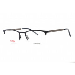 Hugo Men's Eyeglasses - Half Rim Matte Blue Metal Rectangular Frame | HG 1019 0FLL 00