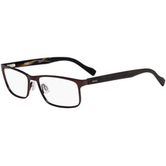 Hugo Men's Eyeglasses - Matte Brown Metal Rectangular Frame | HUGO HG 0151 04IN
