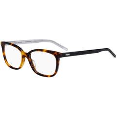 Hugo Women's Eyeglasses - Dark Havana Plastic Square Frame Demo Lens | HUGO HG1012 086