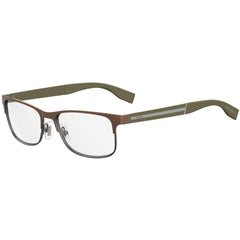 Hugo Women's Eyeglasses - Matte Brown Green Rectangular Frame | HUGO HG 0247 0XMH