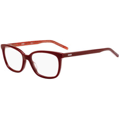 Hugo Women's Eyeglasses - Red Plastic Square Frame Demo Lens | HUGO HG 1012 0C9A
