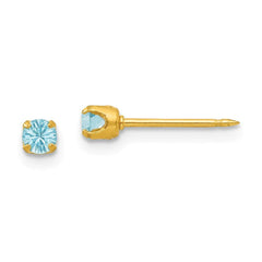 Inverness 24k Plated March Crystal Birthstone Earrings