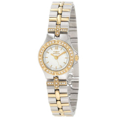 Invicta 0133 Women's Wildflower Crystal Accented Bezel White Dial Two Tone Bracelet Watch