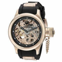 Invicta 1090 Men's Russian Diver Rose Gold Skeleton Dial Mechanical Watch