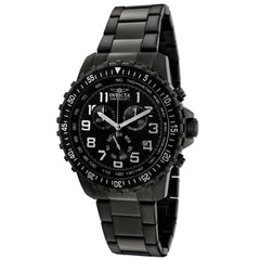 Invicta 1328 Men's Specialty Black Dial Gunmetal IP Steel Bracelet Chronograph Watch