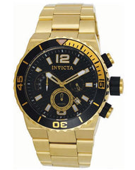 Invicta 1343 Men's Gold Tone Chronograph Black Dial Watch