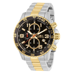 Invicta 14876 Men's Two Tone Yellow Bracelet Quartz Specialty Chrono Black Dial Date Watch