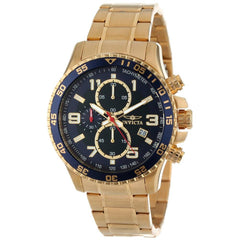 Invicta 14878 Men's Yellow Steel Bracelet Quartz Specialty Chrono Blue Dial Date Watch