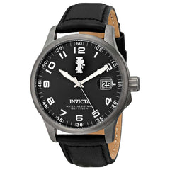 Invicta 15256 Men's I-Force Quartz Black Dial Black Leather Strap Watch