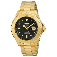 Invicta 15286 Men's Pro Diver Diamond Accented Bezel Black Dial Yellow Gold Steel Dive Watch