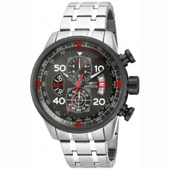 Invicta 17204 Men's Aviator Chronograph Gunmetal Dial Stainless Steel Bracelet Watch