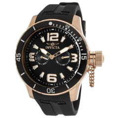 Invicta 1793 Men's Specialty Black Dial Rubber Strap Rose Gold Tone Steel Watch