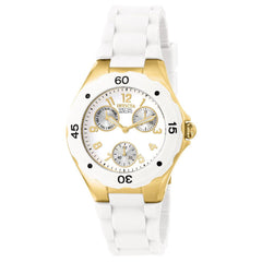 Invicta 18796 Women's Angel Quartz White Dial White Silicone Strap Watch