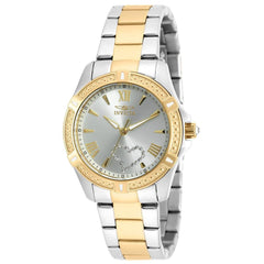 Invicta 20323 Women's Angel Silver Tone Dial Two Tone Yellow Gold Steel Crystal Watch