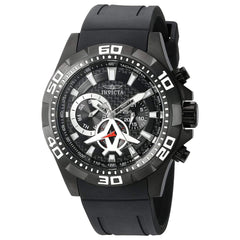 Invicta 21741 Men's Aviator Black Dial Black IP Steel Black Polyurethane Strap Watch