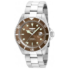 Invicta 22049 Men's Steel Bracelet Quartz Pro Diver Brown Dial Date Watch