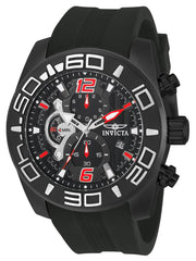 Invicta 22811 Men's Pro Diver Black Dial Black IP Steel Black Silicone Strap Chronograph Watch
