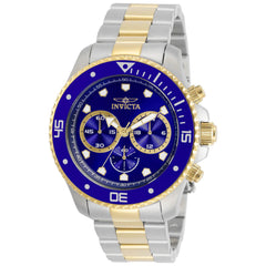 Invicta 30749 Men's Pro Diver Chronograph Blue and Gold Dial Watch