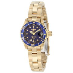 Invicta 8944 Women's Pro Diver Gold Tone Stainless Steel Blue Dial Dive Watch