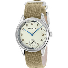 Invicta Boy's Watch - Vintage Japanese Quartz Light Beige Dial Canvas Strap | 37071