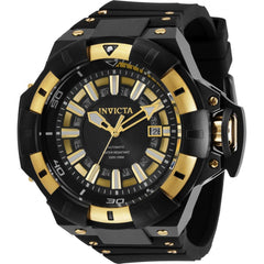 Invicta Men's Automatic Watch - Akula Black and Gold Dial Silicone Strap | 31880