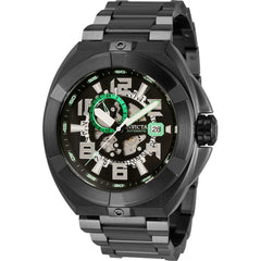 Invicta Men's Automatic Watch - Akula Black SS Bracelet Semi Skeleton Dial | 32711