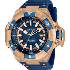 Invicta Men's Automatic Watch - Akula Blue and Rose Gold Dial Silicone Strap | 31889