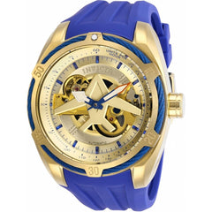 Invicta Men's Automatic Watch - Aviator Gold Tone Dial Blue Rubber Strap | 28176