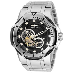 Invicta Men's Automatic Watch - Bolt Open Heart Dial Silver Steel Bracelet | 31173