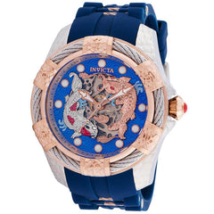 Invicta Men's Automatic Watch - Bolt Semi Skeleton Dial Blue Silicone Strap | 32340