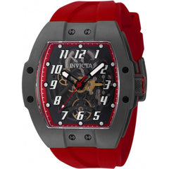Invicta Men's Automatic Watch - JM Correa Titanium Black Case Red Rubber Strap | 44402