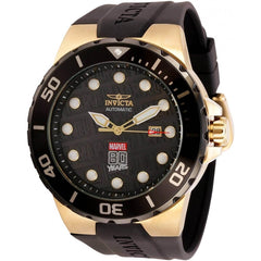 Invicta Men's Automatic Watch - Marvel Power Reserve Black Dial Silicone Strap | 31861