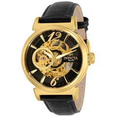 Invicta Men's Automatic Watch - Objet D Art Semi-Skeleton Dial Black Strap | 30463
