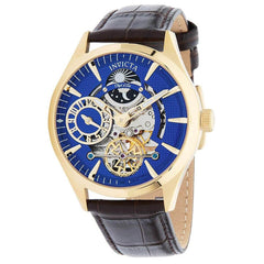 Invicta Men's Automatic Watch - Objet D Art Semi-Skeleton Dial Leather Strap | 30442