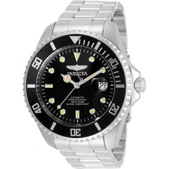 Invicta Men's Automatic Watch - Pro Diver Black Dial Silver Steel Bracelet | 35717
