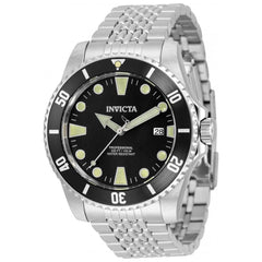 Invicta Men's Automatic Watch - Pro Diver Black Dial Silver Tone Bracelet | 33502
