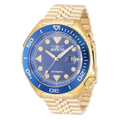 Invicta Men's Automatic Watch - Pro Diver Blue Dial Yellow Gold Bracelet | 30420
