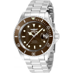 Invicta Men's Automatic Watch - Pro Diver Brown Dial Silver Steel Bracelet | 35689